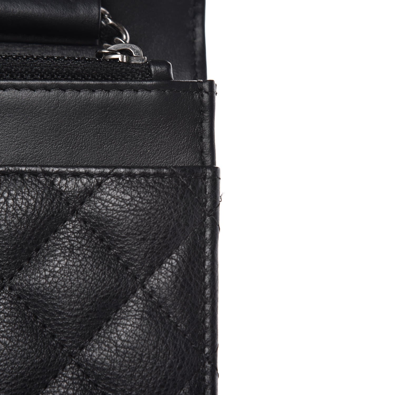 Chanel Calfskin Quilted Boy Wallet On Chain WOC Black 9 of 9