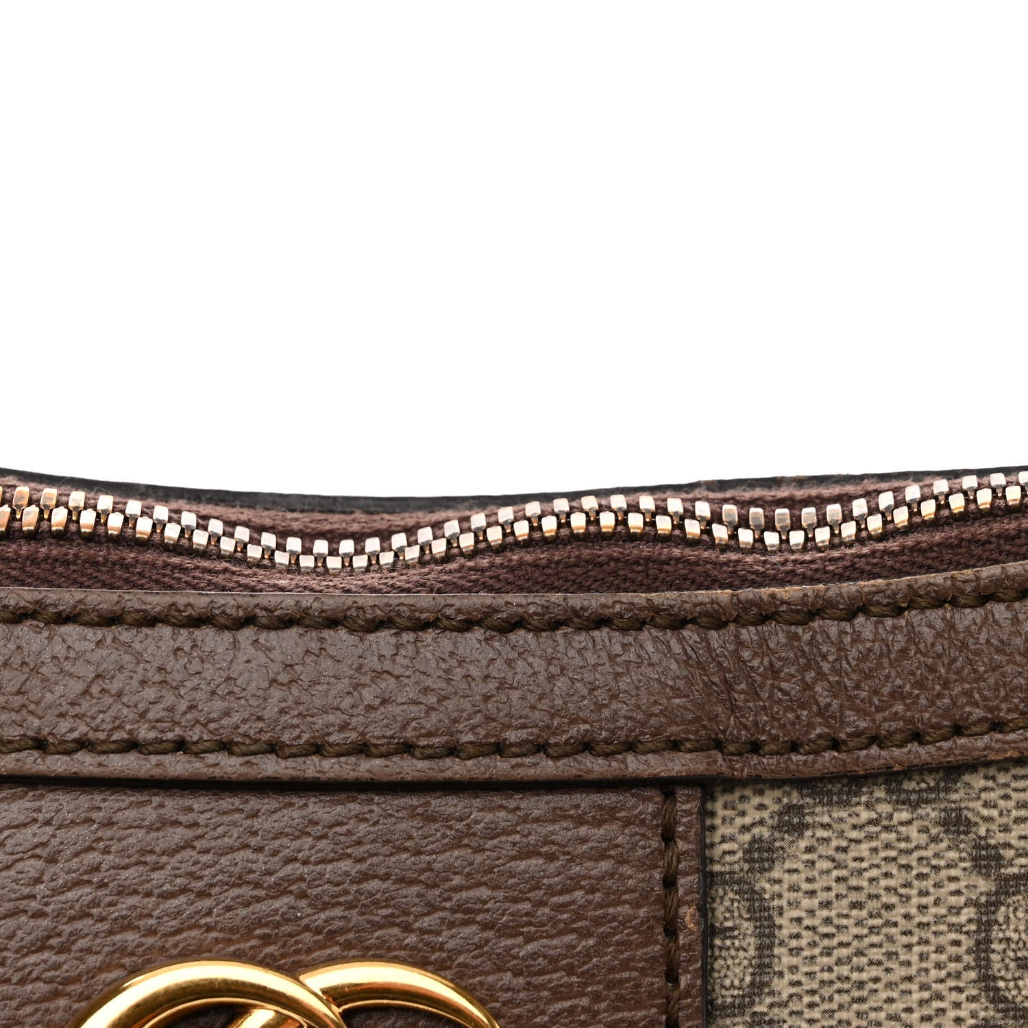 Gucci GG Supreme Monogram Textured Dollar Calfskin Web Small Ophidia Half Moon Hobo Beige Ebony New Acero 10 of 11