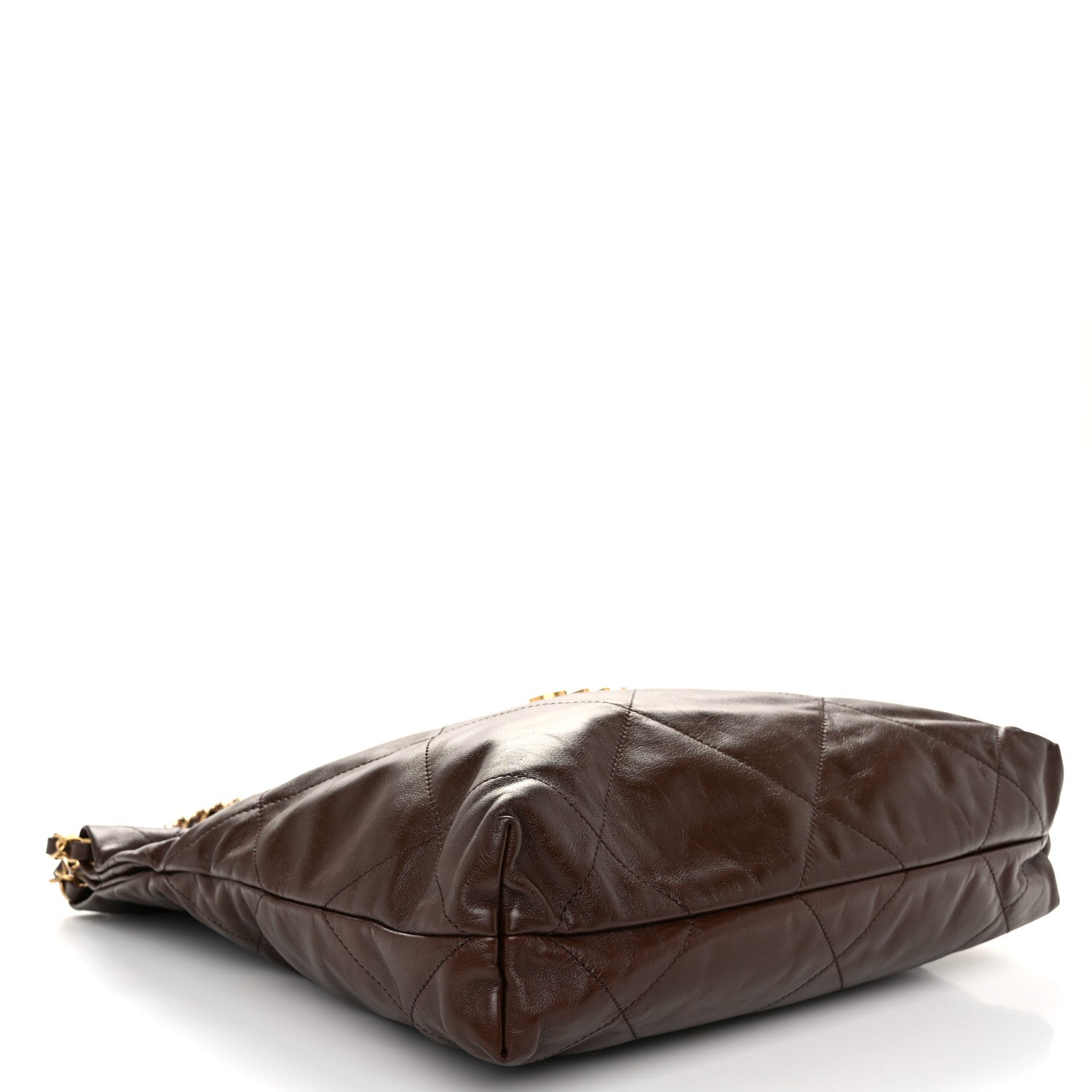 Chanel Shiny Calfskin Quilted Small Chanel 22 Dark Brown 1765995