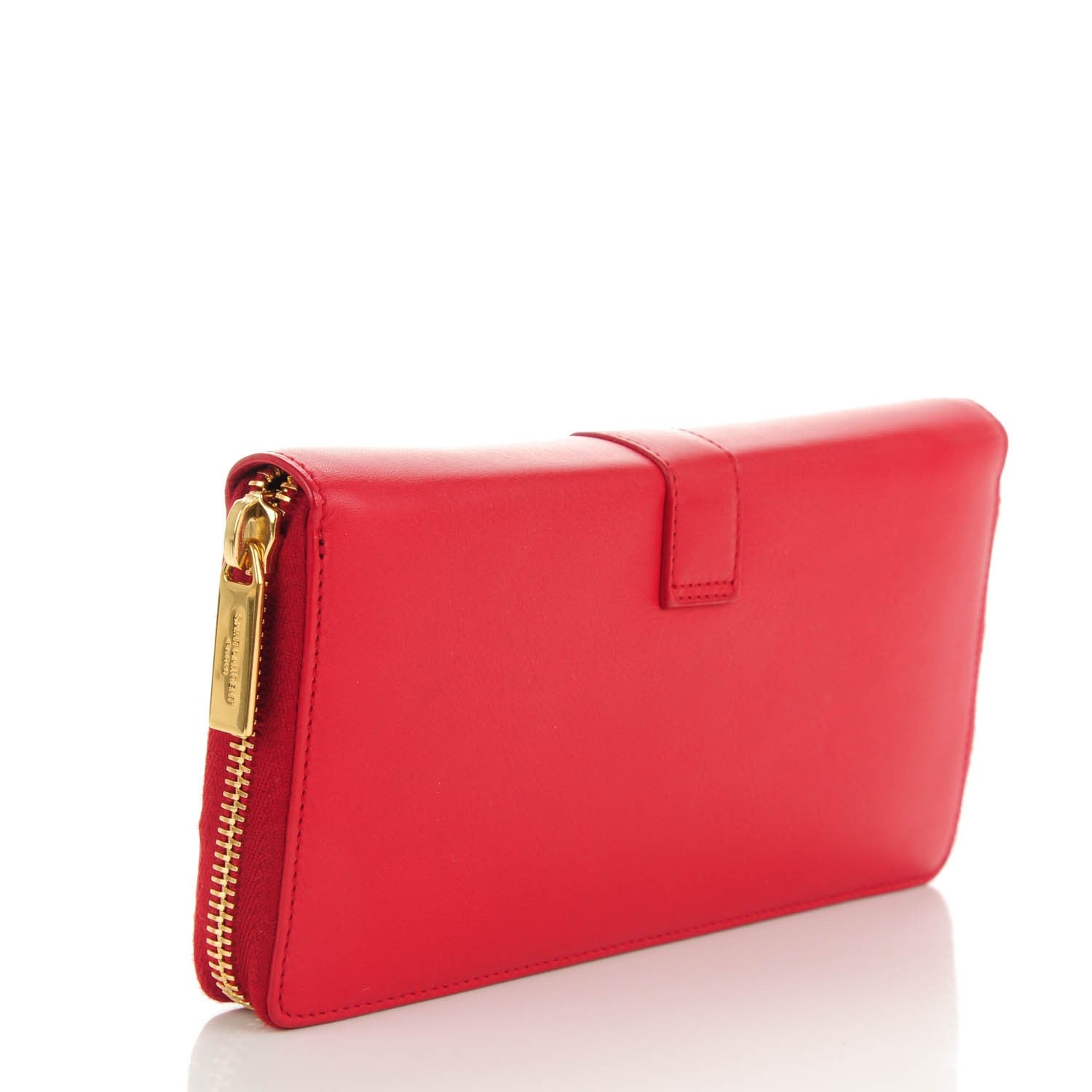 Saint Laurent Calfskin Classic Y Ligne Zip Around Wallet Red 3 of 6