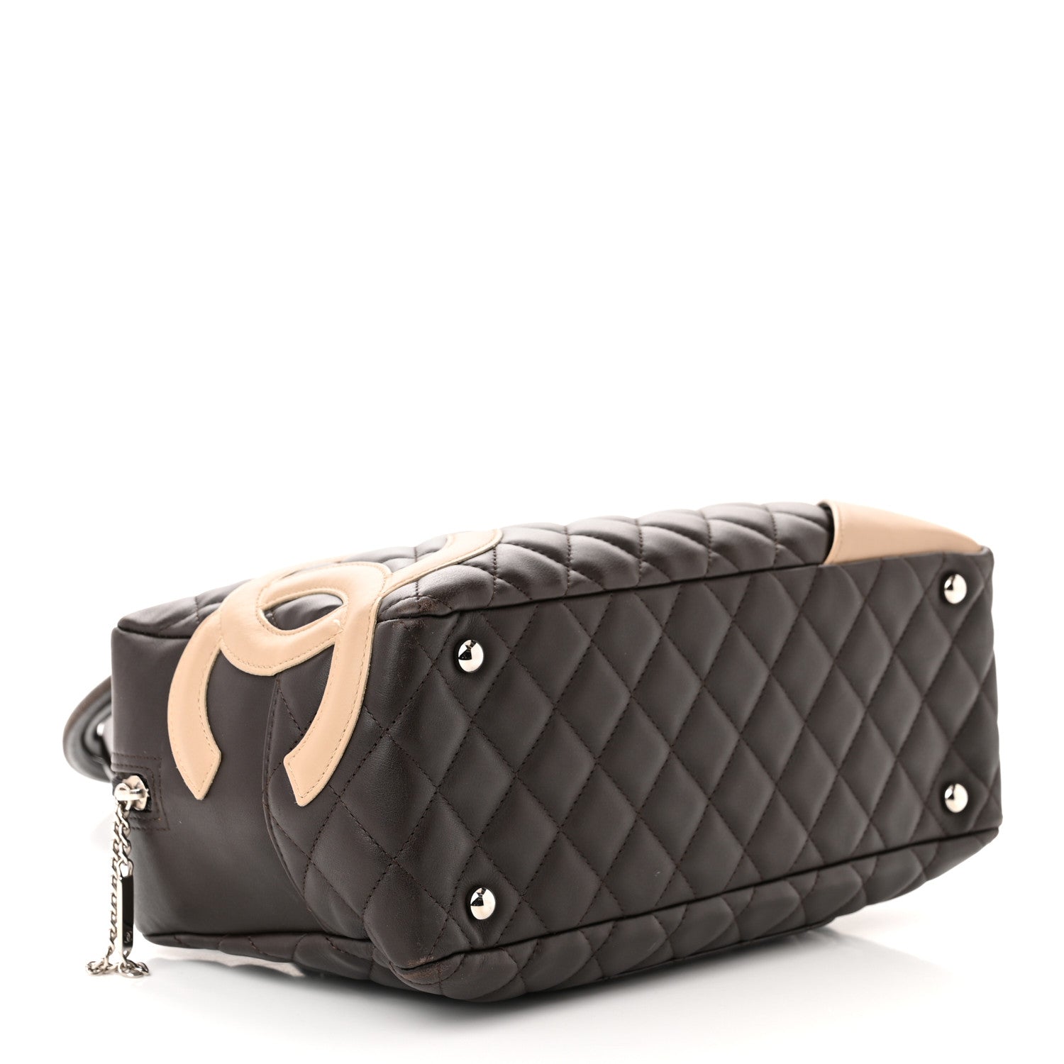 Chanel Calfskin Quilted Cambon Large Bowler Brown Beige 4 of 11