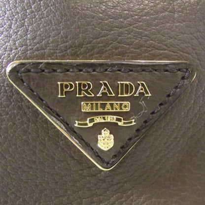 Prada Leather Logo Satchel Brown 10 of 12