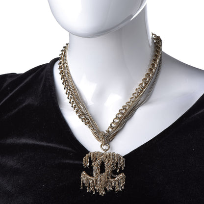 Chanel Multi Strand Chain CC Short Necklace Gold 2 of 6