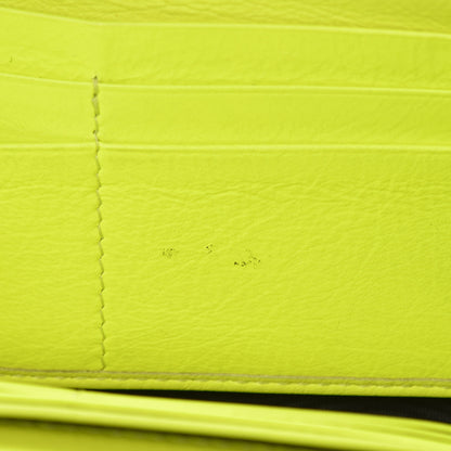 Balenciaga Agneau Classic Silver Hardware Money Wallet Jaune Fluo 14 of 15