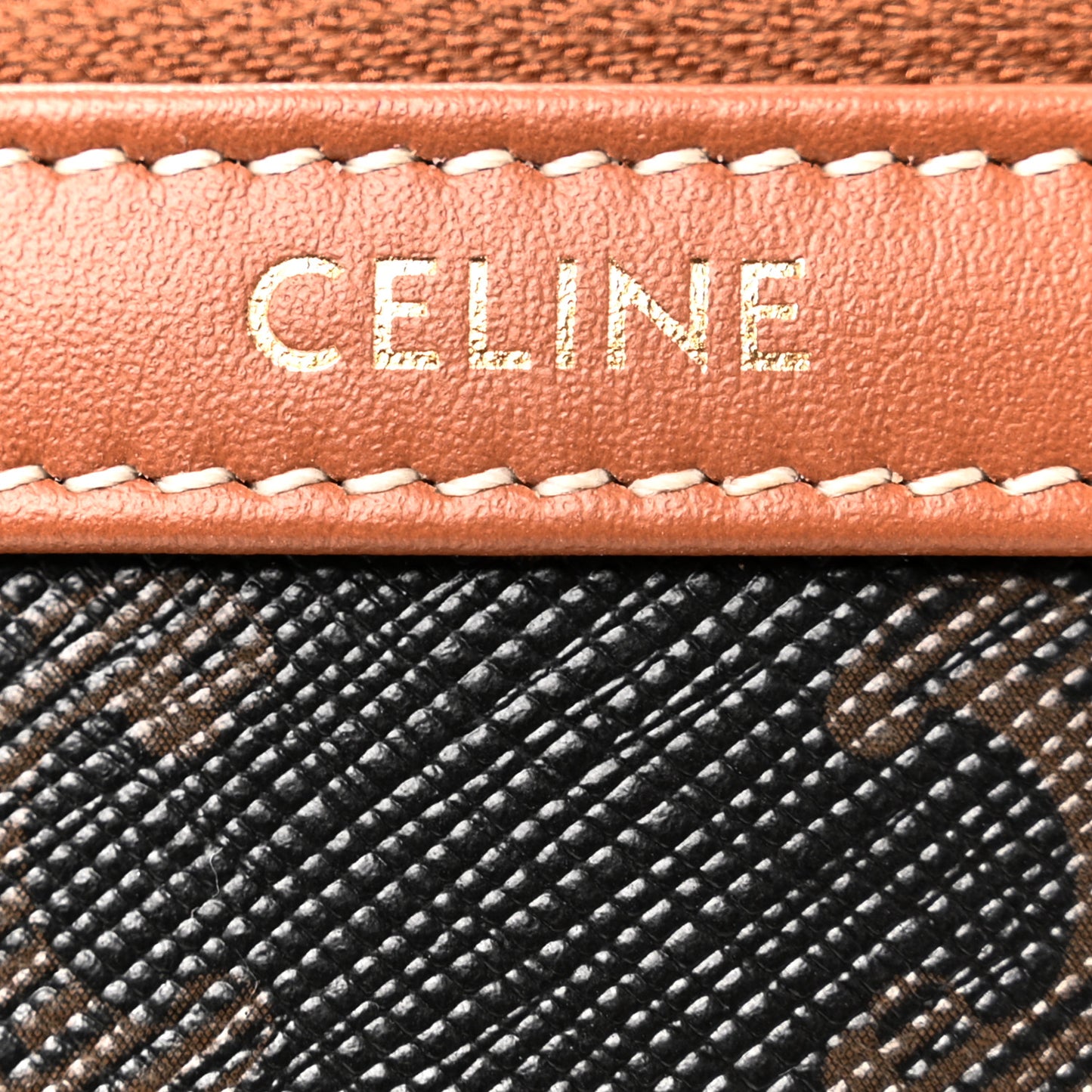 Triomphe Canvas Calfskin Medium Cosmetic Pouch Tan
