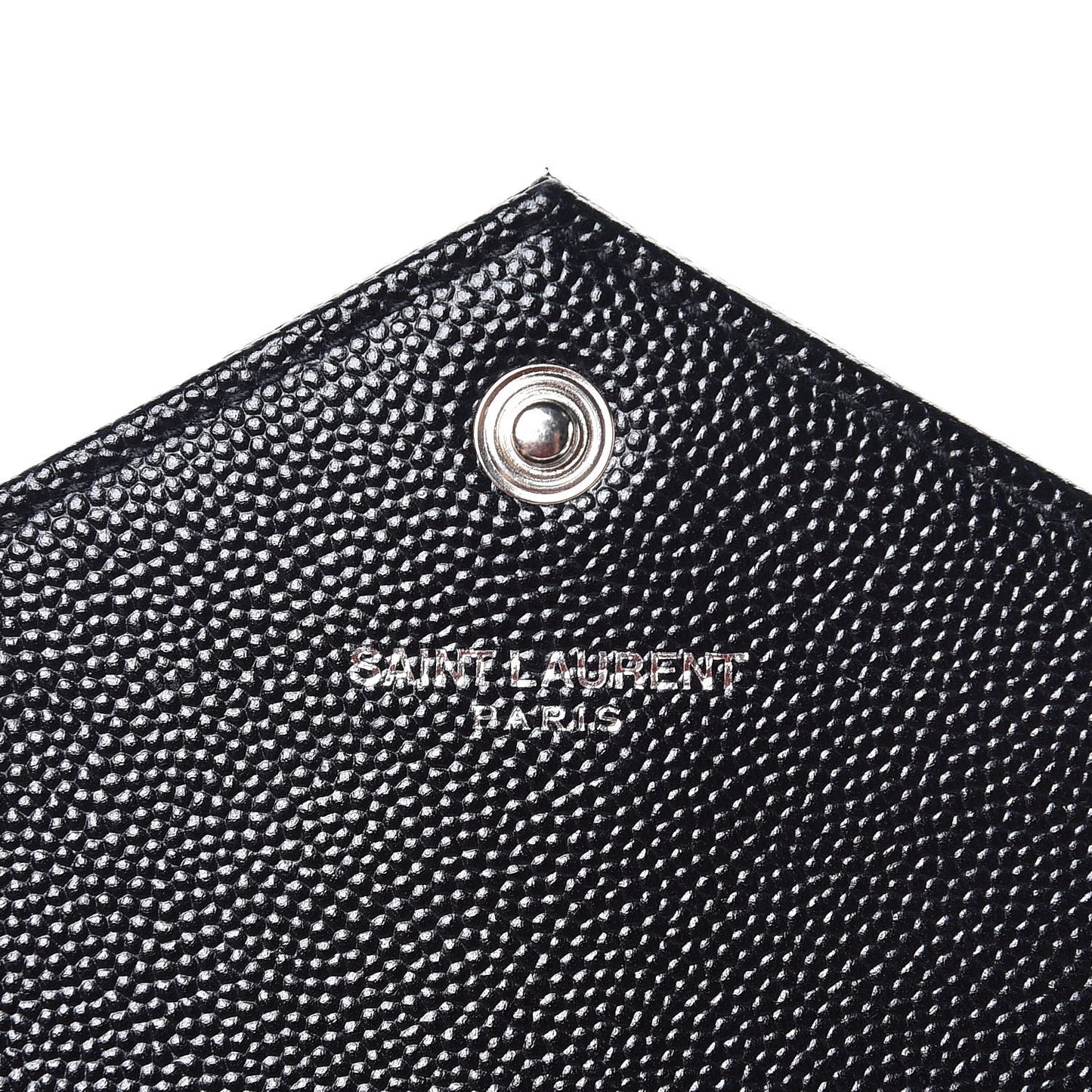 Grain De Poudre Matelasse Chevron Monogram Envelope Chain Wallet Black