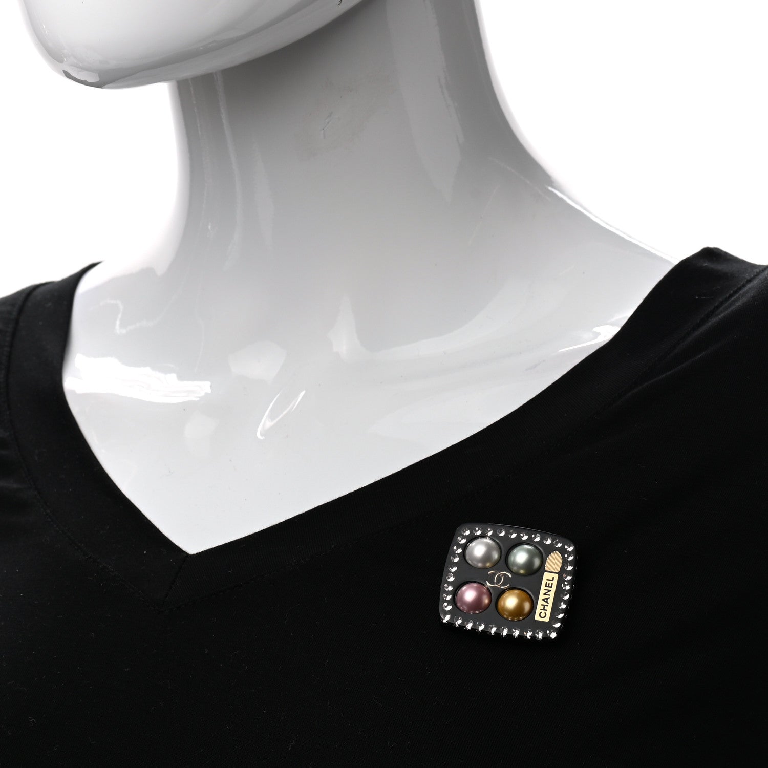 Chanel Crystal Pearl Eyeshadow Pallette Brooch Black Multicolor 2 of 5