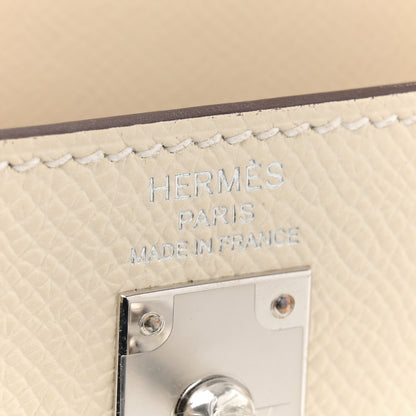 Hermes Epsom Tri-Color Kelly Sellier 25 Nata Jaune Poussin Sesame 6 of 11