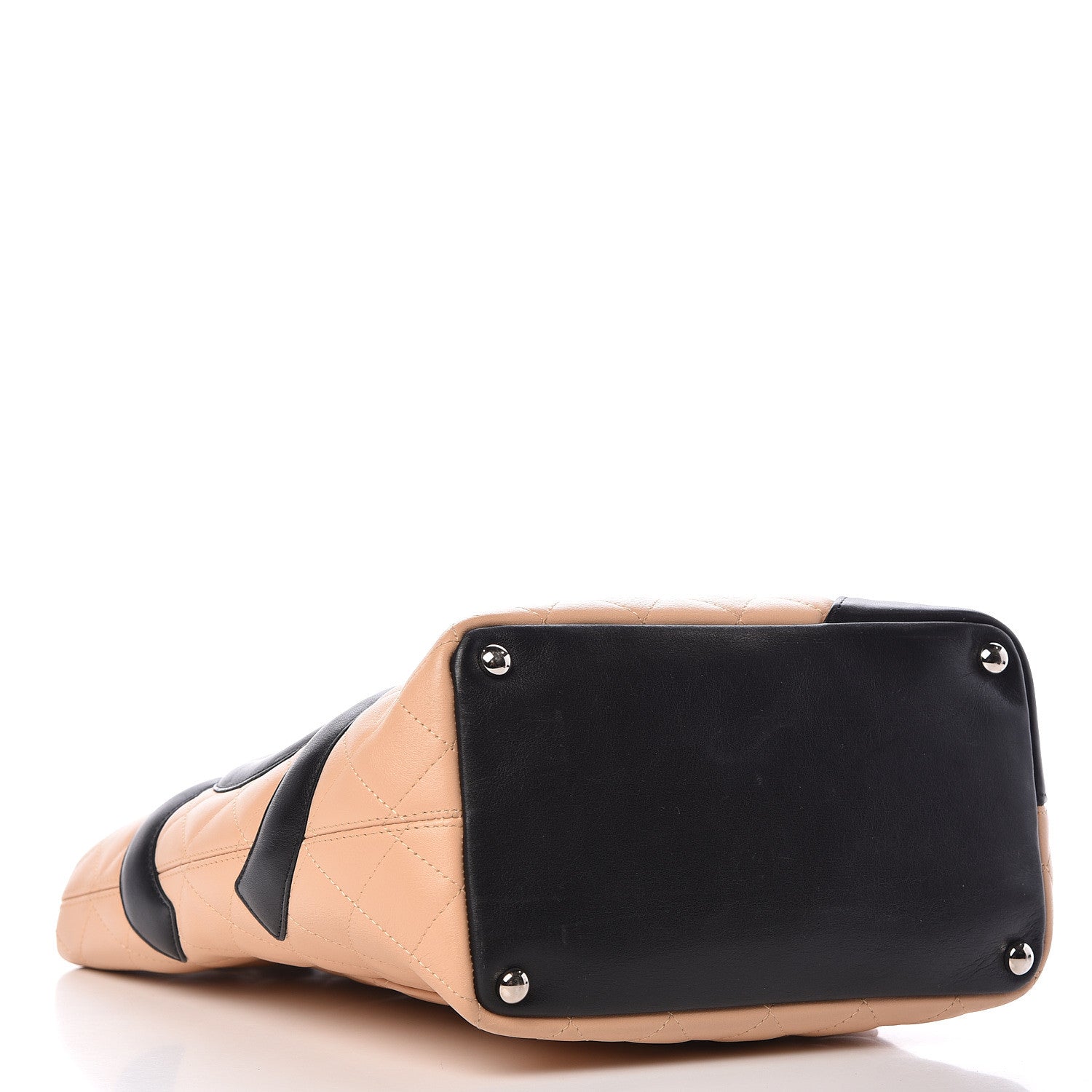Chanel Calfskin Quilted Medium Cambon Tote Beige Black 4 of 10