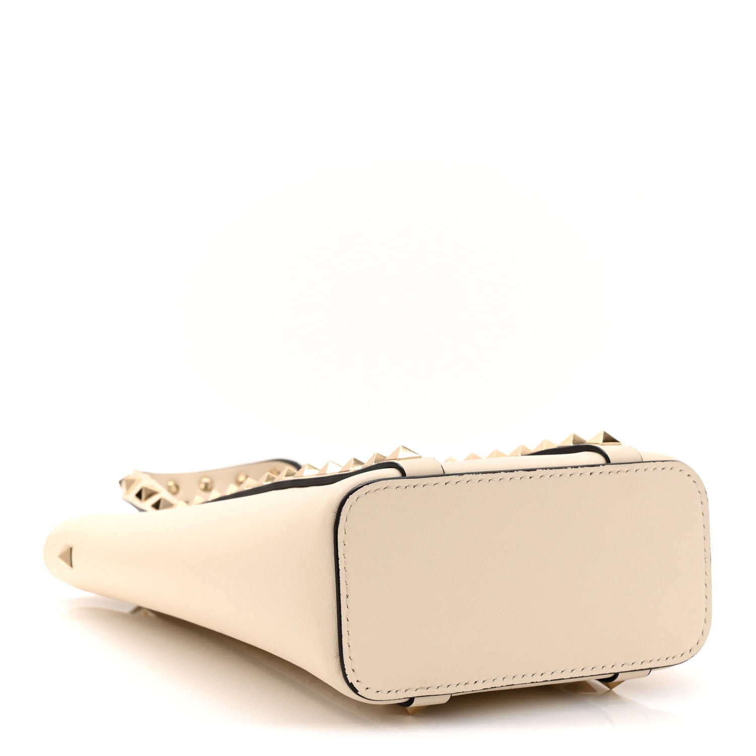Valentino Garavani Pebbled Calfskin Rockstud North South Crossbody Bag Light Ivory 4 of 9