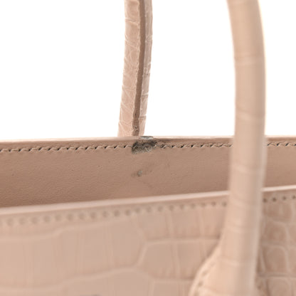 Saint Laurent Calfskin Crocodile Embossed Baby Sac De Jour Rose Antic 10 of 10