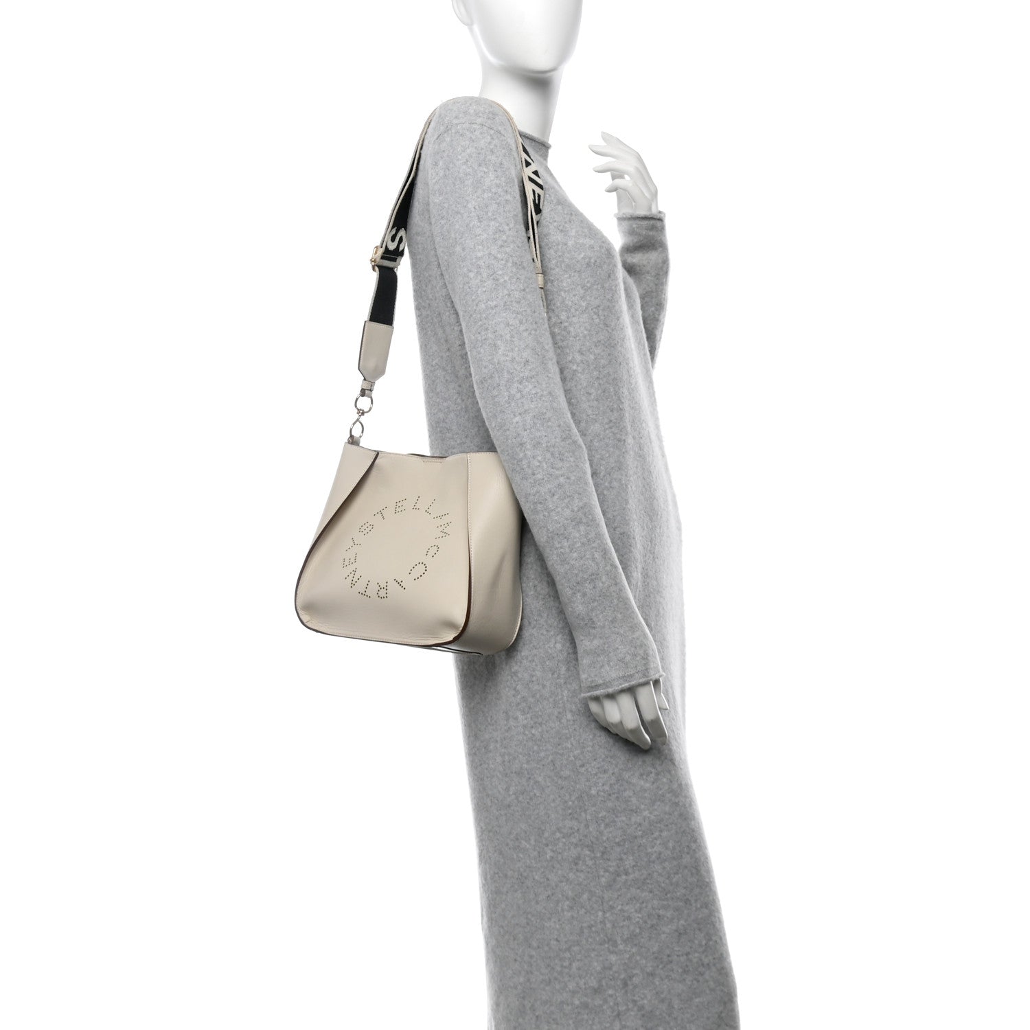 Stella McCartney Eco Alter Nappa Perforated Logo Mini Crossbody White 2 of 14