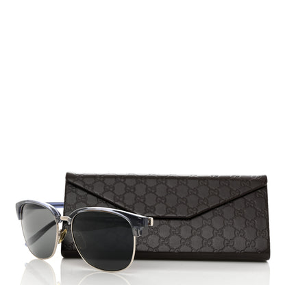 Gucci Acetate Metal Rectangle Sunglasses GG 2227/S Blue 8 of 8