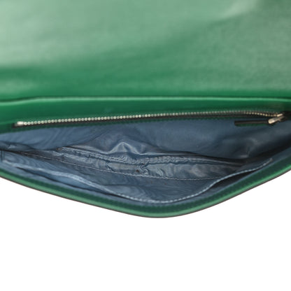 Gucci Calfskin Diagonal GG Medium Thiara Double Envelope Shoulder Bag Emerald Green Black 5 of 13