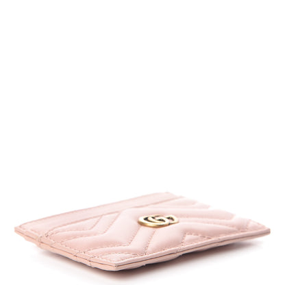 Gucci Calfskin Matelasse GG Marmont Card Holder Perfect Pink 4 of 6
