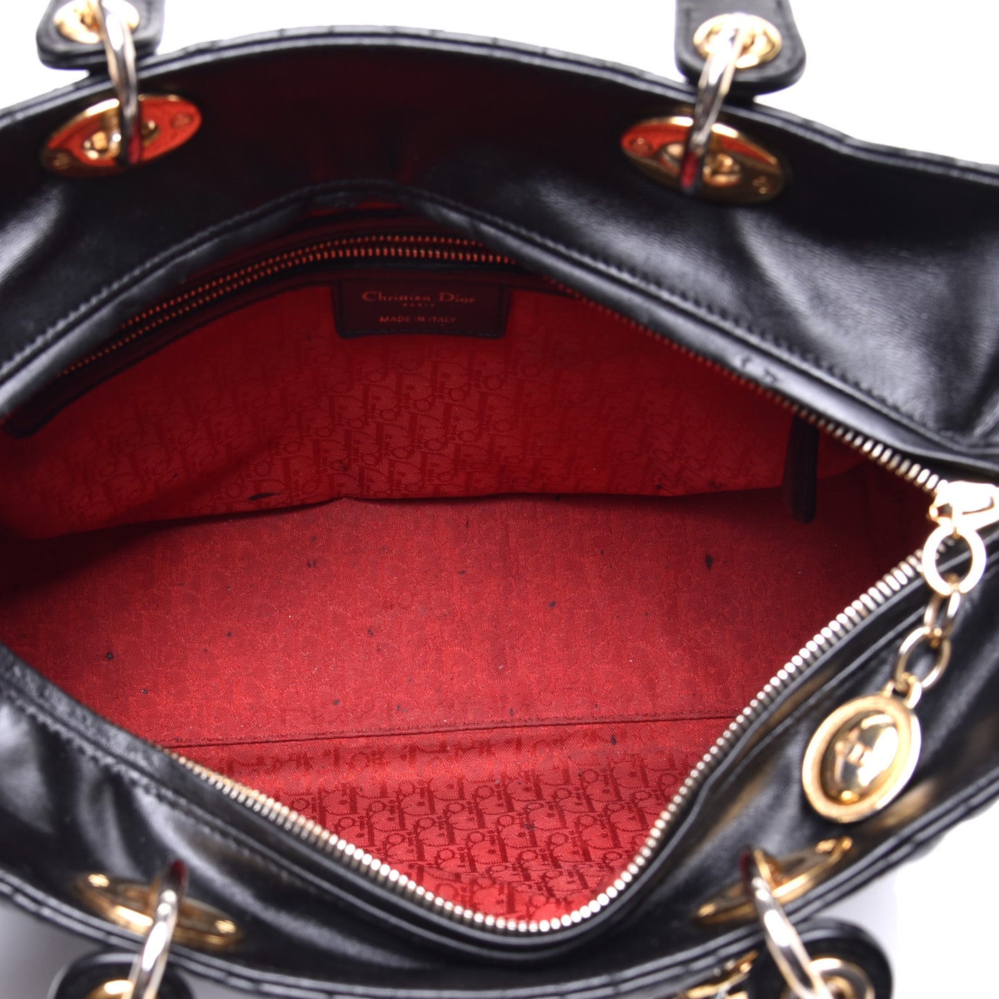 Lambskin Cannage Large Lady Dior Black