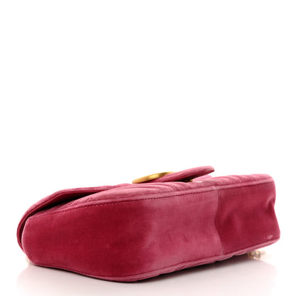Gucci Velvet Matelasse Small GG Marmont Shoulder Bag Light Raspberry Rose 4 of 10