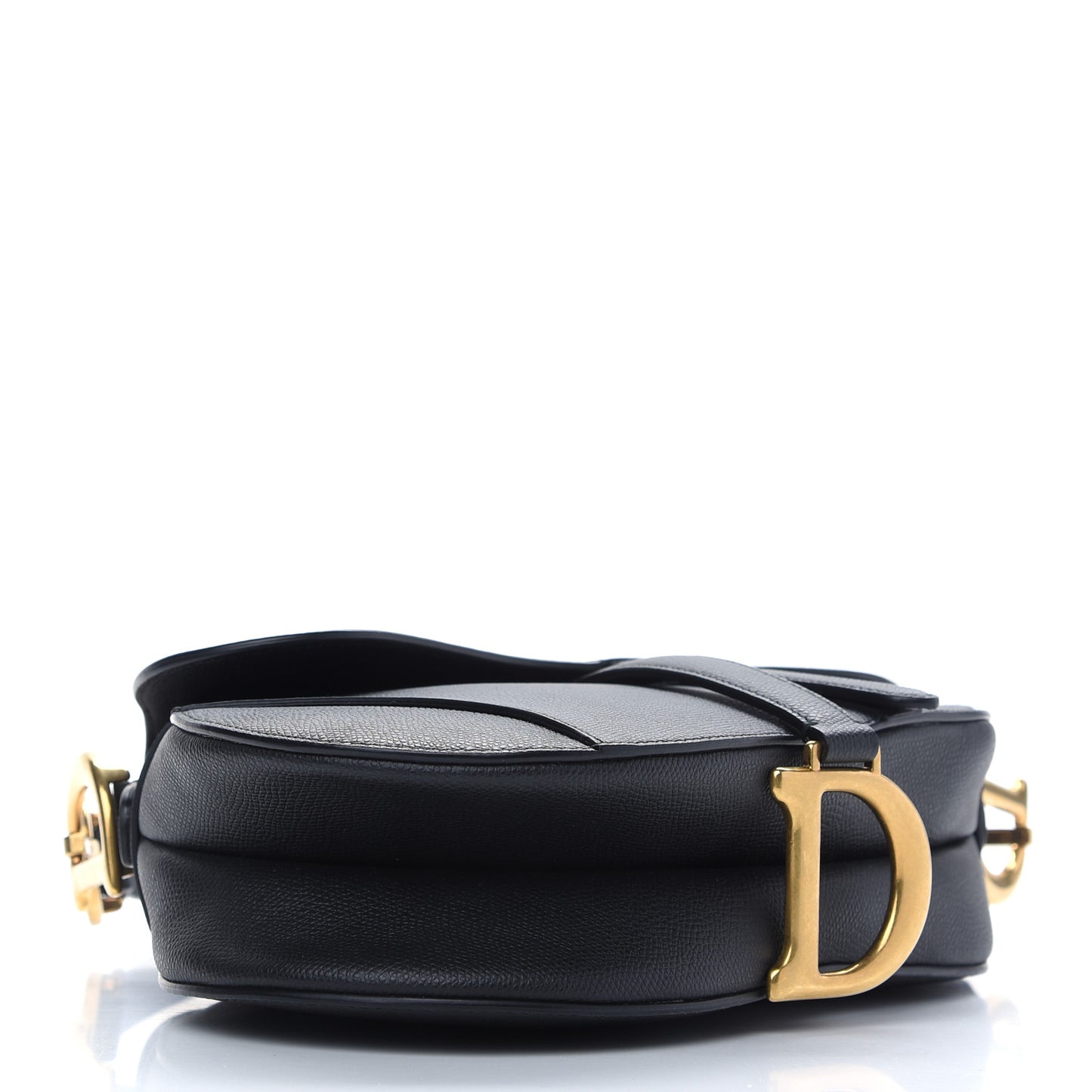 Grained Calfskin Saddle Bag Black