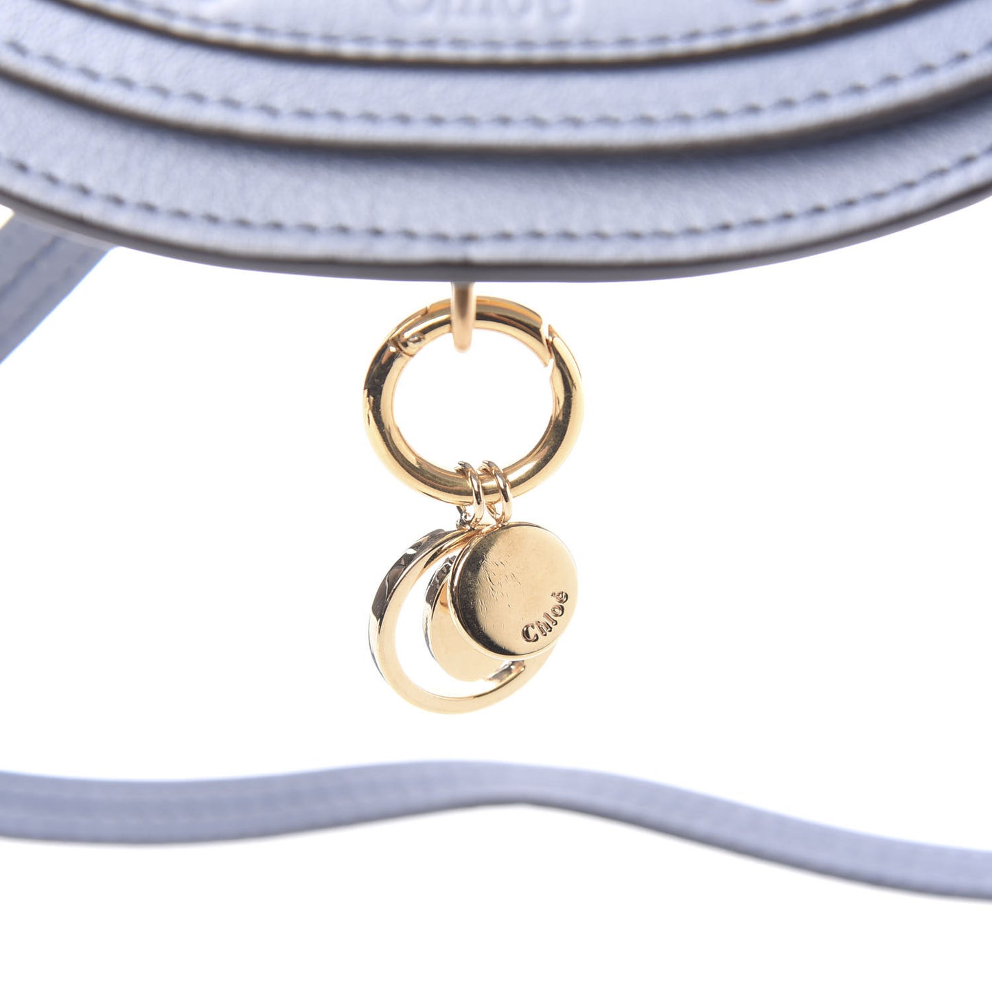 Calfskin Small Nile Bracelet Minaudiere Bag Washed Blue
