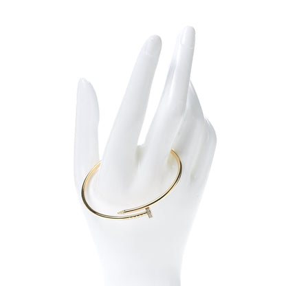 Cartier 18K Yellow Gold Diamond Small Juste Un Clou Bracelet 17 2 of 5