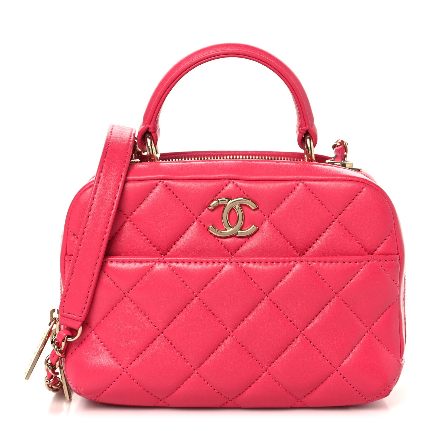 Chanel Lambskin Quilted Small Trendy CC Bowling Bag Pink 1 of 14