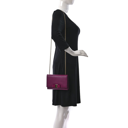 Salvatore Ferragamo Calfskin Mini Miss Vara Bow Chain Bag Sangria 2 of 11