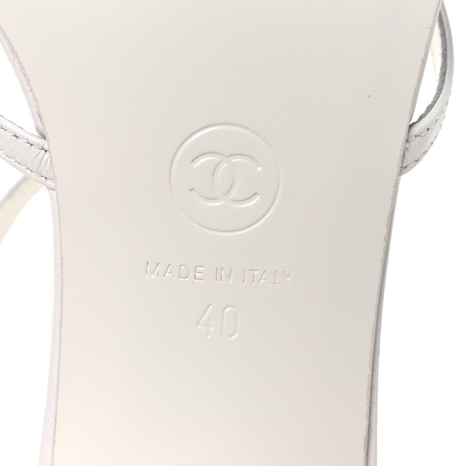 Chanel Lambskin Crystal CC Sandals 40 White 1871023 – FASHIONPHILE