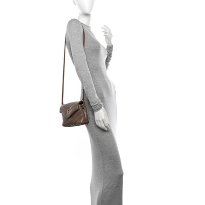 Saint Laurent Calfskin Y Quilted Monogram Toy Loulou Crossbody Bag Taupe 2 of 10