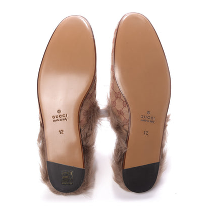 Gucci GG Monogram Fur Mens Princetown Slippers 12 Beige Ruggine Rust 6 of 9