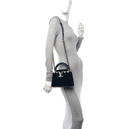 Louis Vuitton Velvet Crystal Capucines Mini Midnight Blue 2 of 10