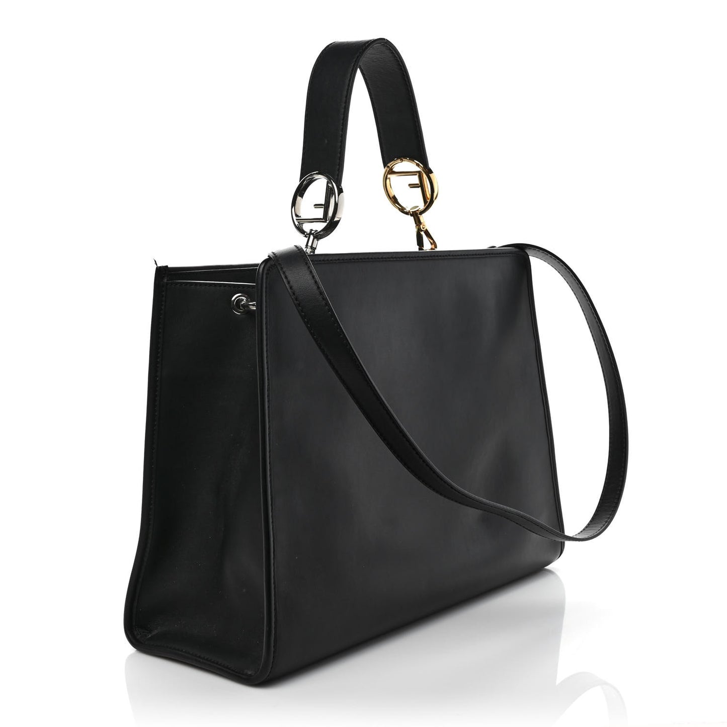 Vitello Century Opaco F is Fendi Regular Runaway Satchel Black