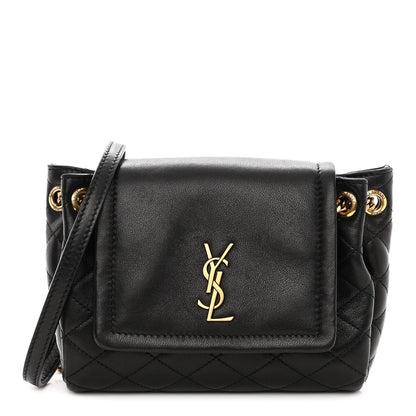 Saint Laurent Lambskin Quilted Monogram Mini Nolita Black 1 of 9