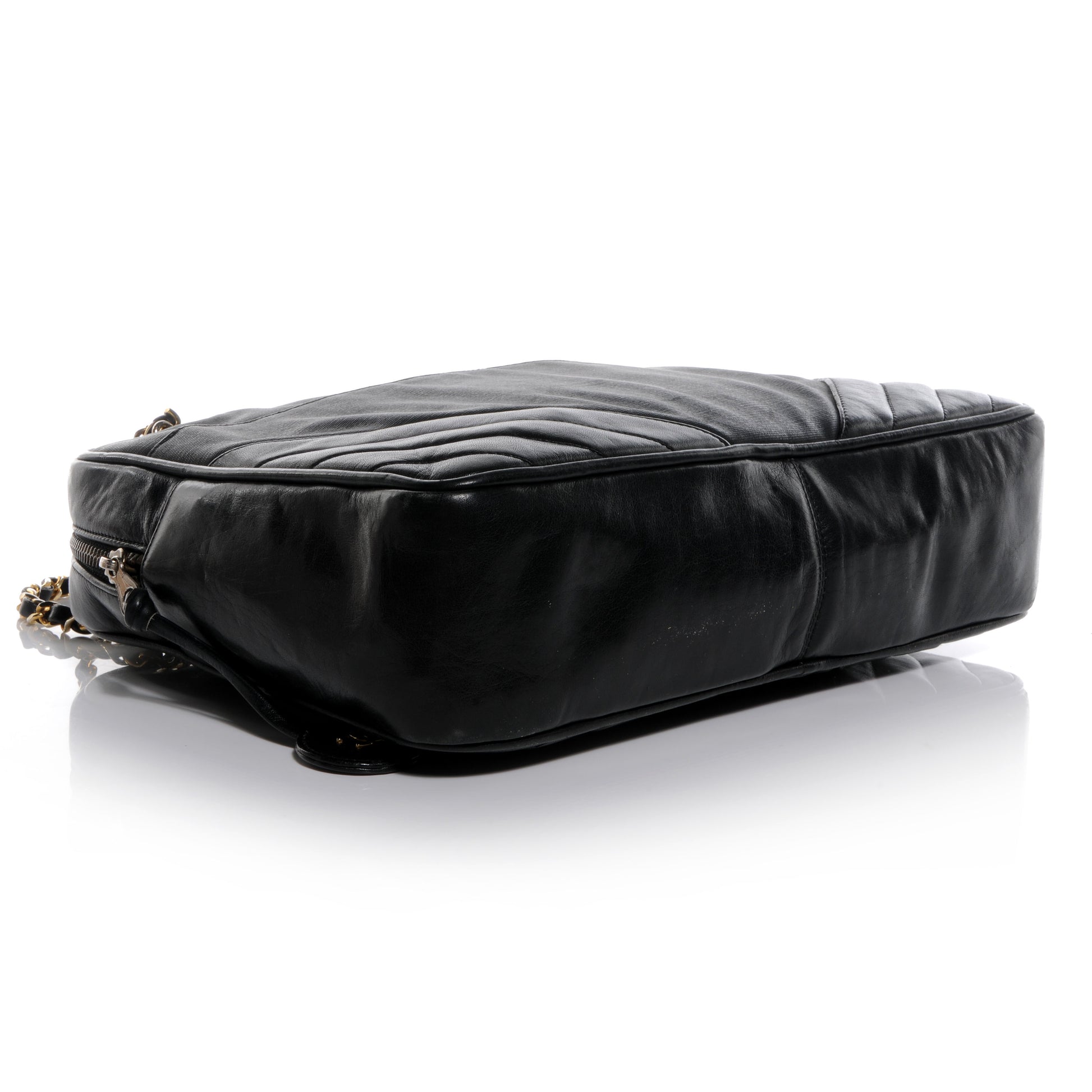 Chanel Lambskin Coated Canvas Vertical Quilted Camera Bag Black 4 of 7