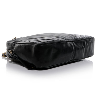 Chanel Lambskin Coated Canvas Vertical Quilted Camera Bag Black 4 of 7
