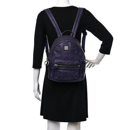 MCM Lambskin Small Tumbler Backpack Navy 2 of 10