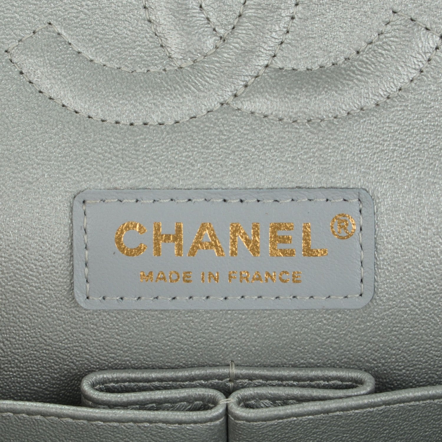 Chanel Nylon Quilted Medium Cat Emoticon Double Flap Navy Grey Ecru 6 of 7