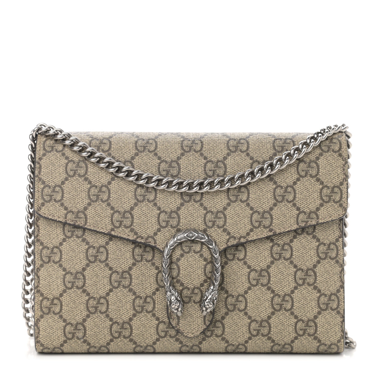 Gucci GG Supreme Monogram Mini Dionysus Chain Wallet Beige Taupe 1 of 10
