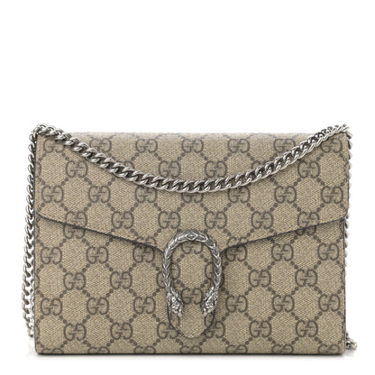 Gucci GG Supreme Monogram Mini Dionysus Chain Wallet Beige Taupe 1 of 10