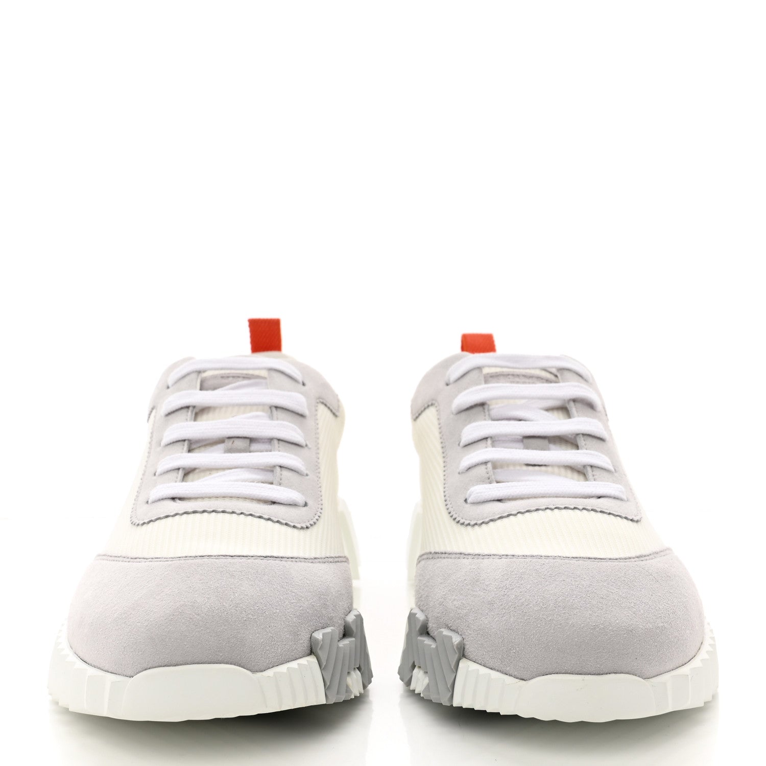 Hermes Technical Canvas Suede Goatskin Bouncing Sneakers 40 White Multicolor 2 of 10