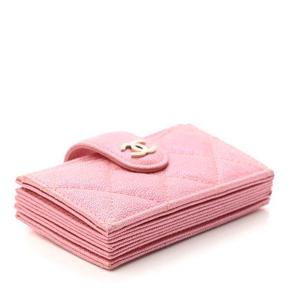 Chanel Iridescent Caviar Quilted Gusseted Card Holder Pink 3 of 7