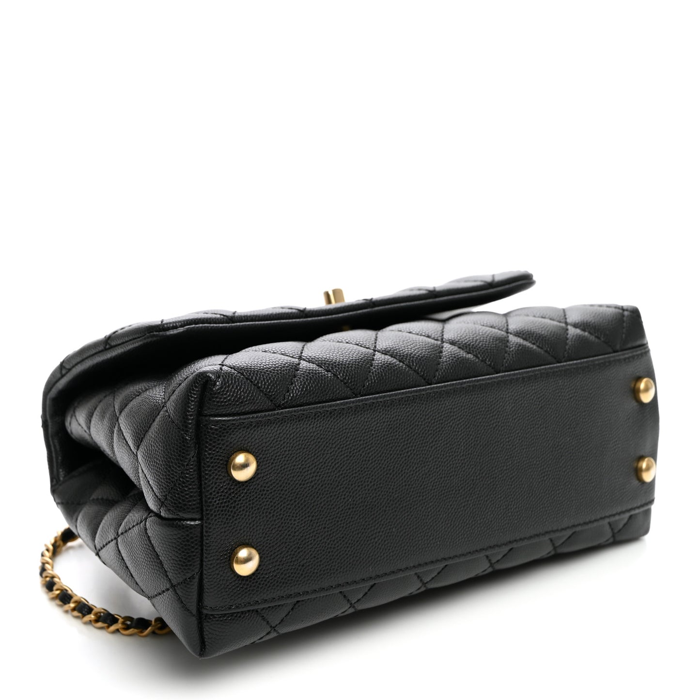 Caviar Quilted Mini Coco Handle Flap Black