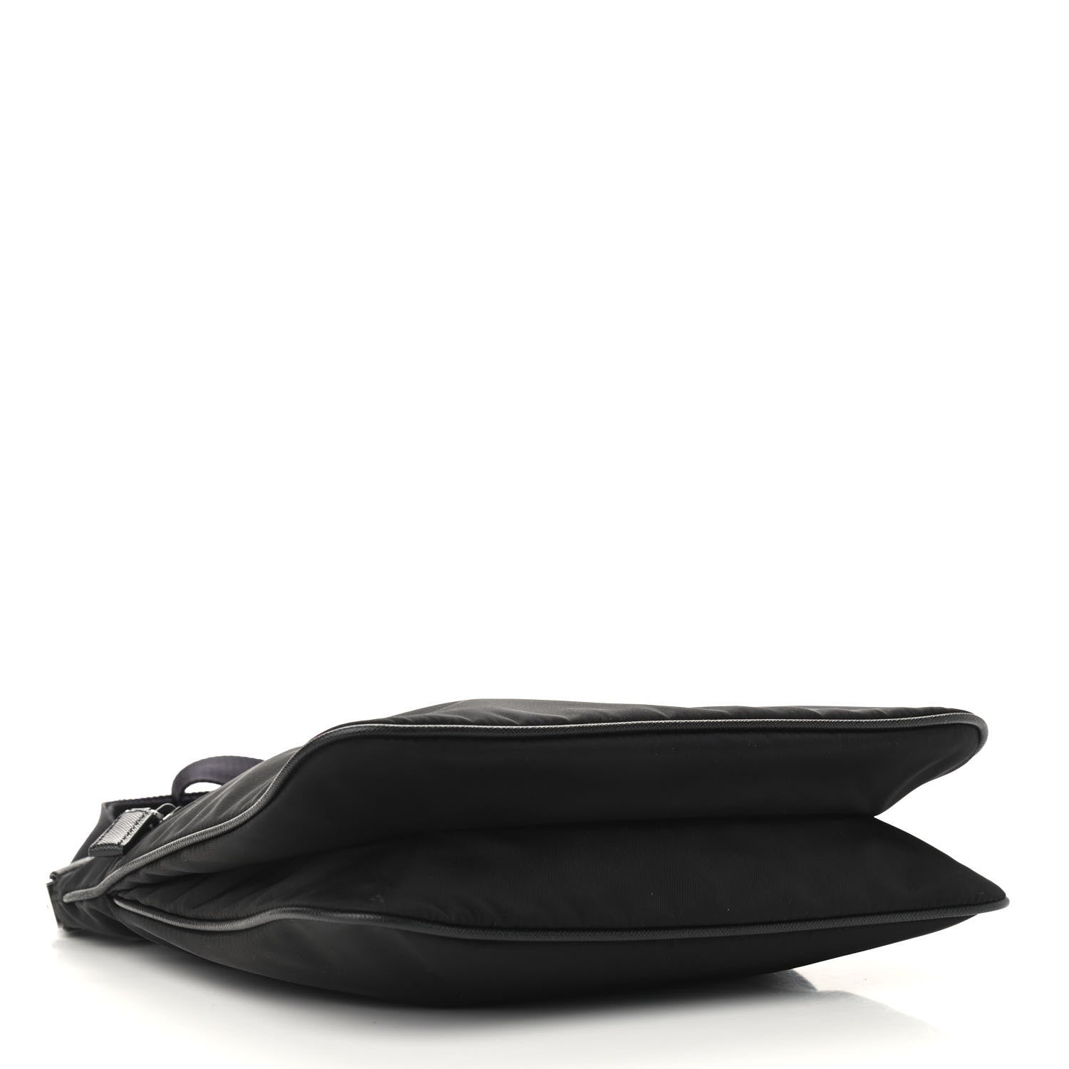 Prada Nylon Vela Flat Messenger Bag Black 4 of 9