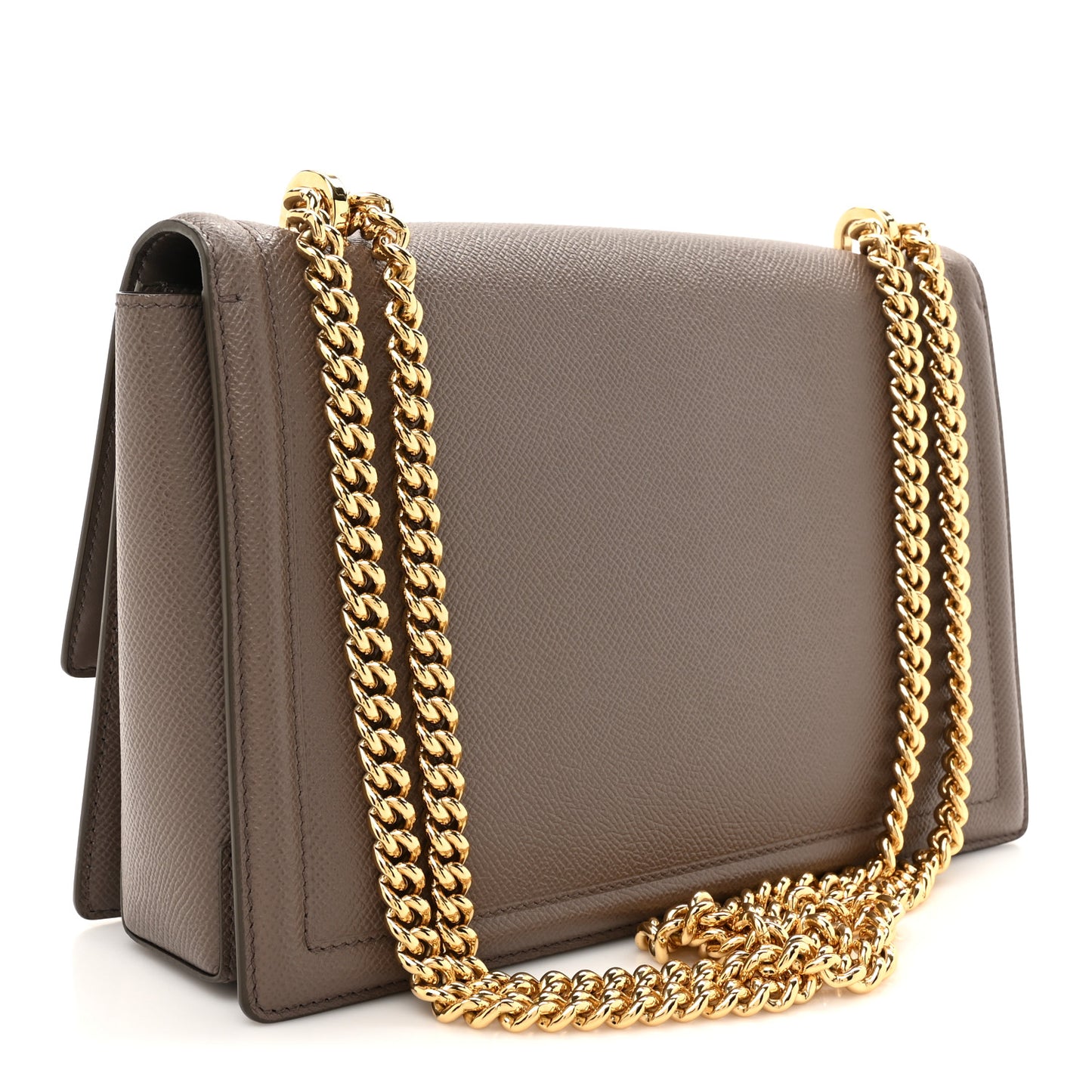 Printed Calfskin Ginny Shoulder Bag Grey