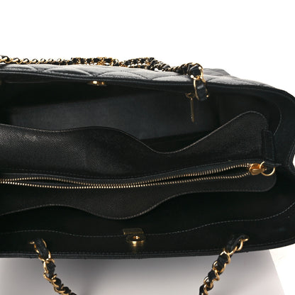 Chanel Caviar Quilted Chain Shopping Tote Black 4 of 9