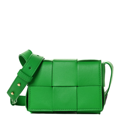 Bottega Veneta Lambskin Maxi Intrecciato Extra Mini Cassette Crossbody Bag Parakeet 1 of 12