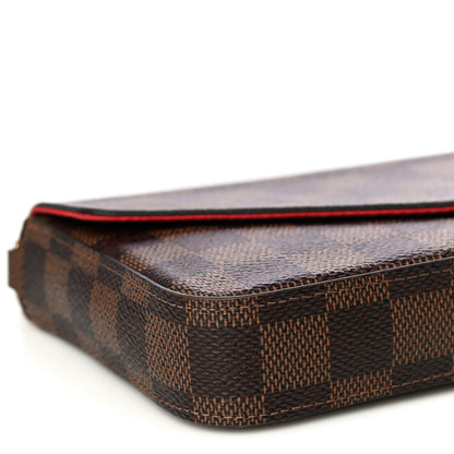 Louis Vuitton Damier Ebene Pochette Felicie Chain Wallet 9 of 14