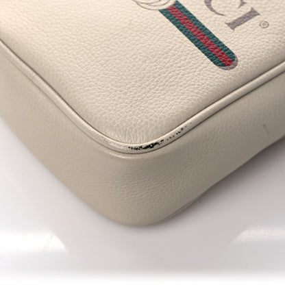 Gucci Grained Calfskin Mini Logo Messenger Bag White 10 of 11