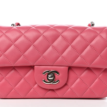 Chanel Lambskin Quilted Mini Rectangular Flap Pink 10 of 11