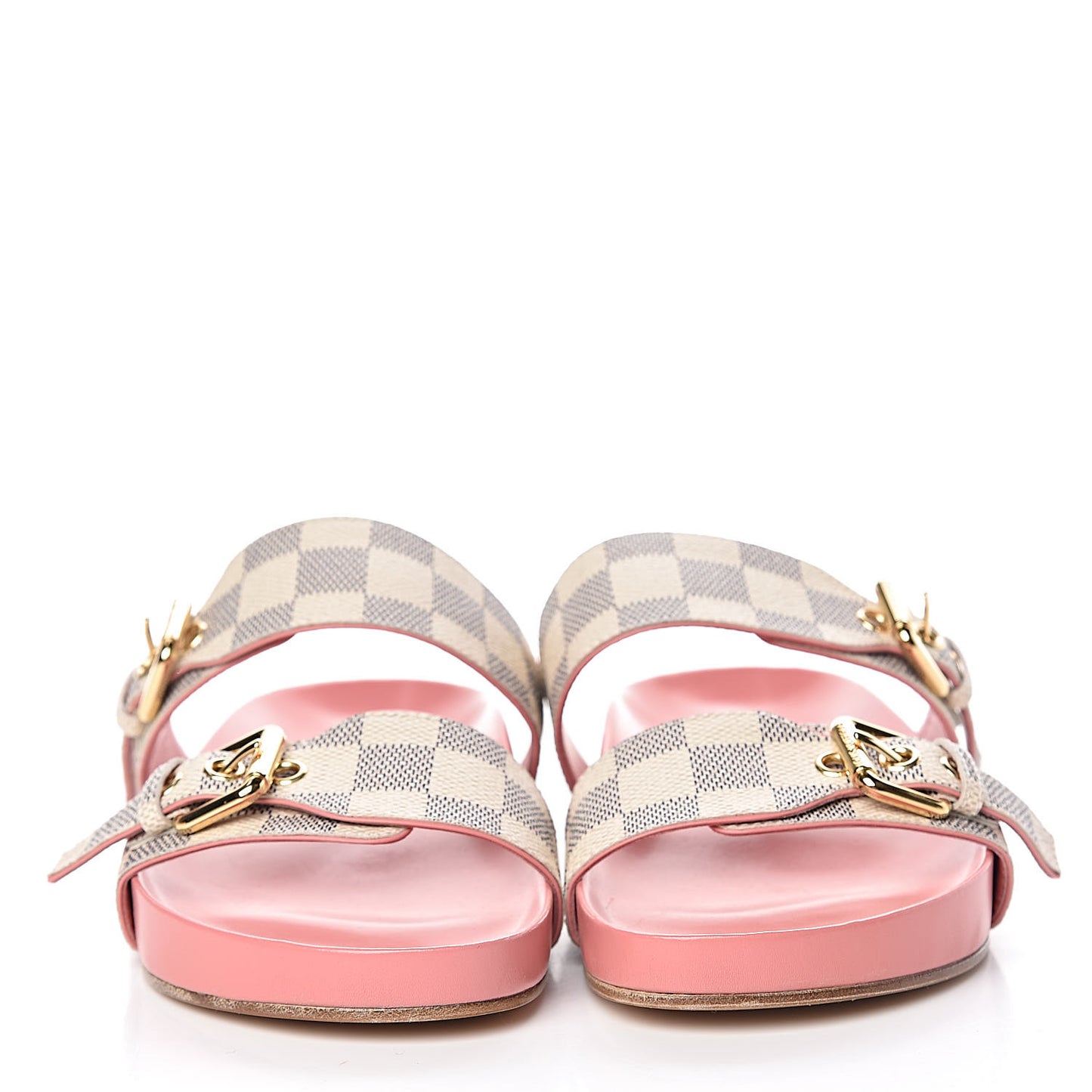 Damier Azur Bom Dia Flat Mules 37 Rose Clair