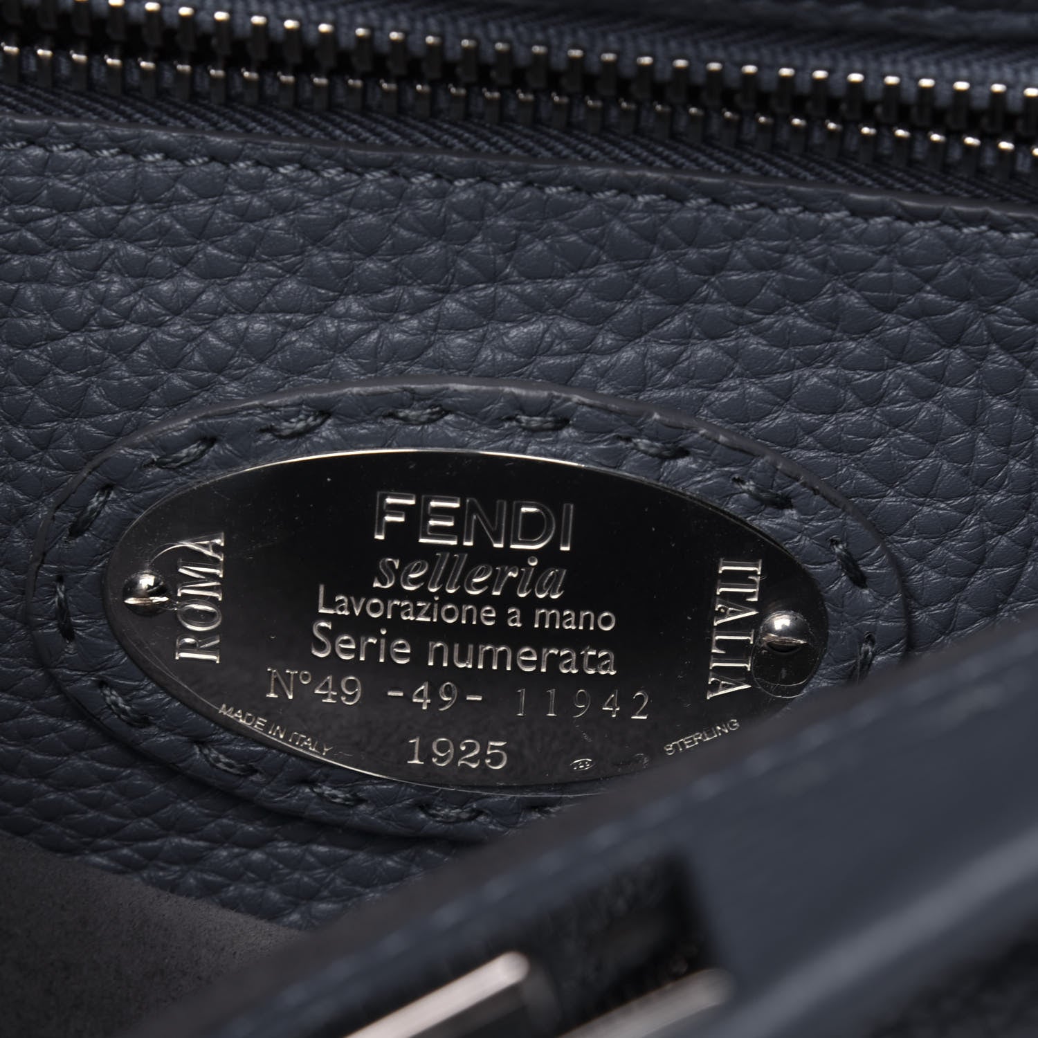 Fendi Cuoio Romano Selleria Elaphe Lace Up Medium Peekaboo Iconic Satchel Tempesta 8 of 16